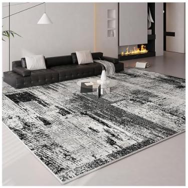 Imagem de SPXMQSS Tapetes grandes para sala de estar, antiderrapante e resistente à sujeira, tapete lavável para sofá de cabeceira para sala de estar, sala de jantar, quarto, escritório, preto C 120 x 200 cm