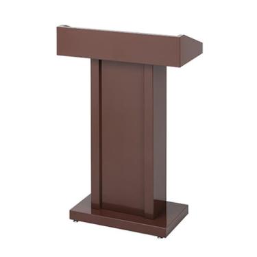 Imagem de SPXMQSS Suporte para sala de aula, suporte de púlpito de igreja com ampla superfície de leitura e prateleira de armazenamento para escritório de auditório de conferências, 70 x 34 x 107 cm, marrom