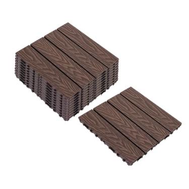 Imagem de Azulejos de deck compostos, tapetes interligados com resistente ao desgaste antiderrapante para terraço terraço varanda 30 x 30 cm C4 10 peças