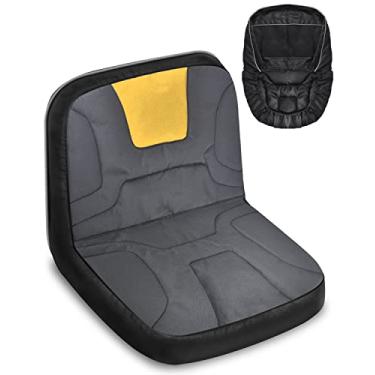 Imagem de PACETAP Capa de assento para cortador de grama, capa de assento impermeável Oxford 600D resistente com enchimento, capa de assento durável para trator Kubota, para cadete de filhotes, para Ford