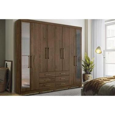 Imagem de Guarda Roupa Casal 8 Portas (2 c/ Espelho) e 6 Gavetas c/ Pés Master 8