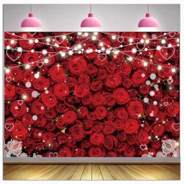 Imagem de 1,8 x 1,8 m de fundo romântico para fotos do dia dos namorados, rosas vermelhas, cenário fotográfico, noivado, casamento, casa, exterior, festa de aniversário, banner, suprimentos de poliéster