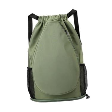 Imagem de harayaa Mochila de tênis, mochila esportiva com alças de ombro ajustáveis, bolsa para raquete de badminton, bolsa para bolas e acessórios de tênis, ideal para, Verde