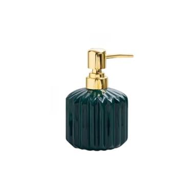 Imagem de Dispensador de sabão Dispensador de sabonete líquido de cerâmica de 350ml com bomba dosadora para loções, sabonetes líquidos e xampu.(Green)
