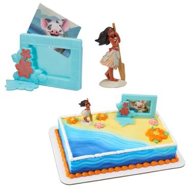 Imagem de DecoSet® Moana Adventures in Oceania Cake Topper, 2-Piece Decorations with Figurine and Photo Frame for Fun After the Birthday Party