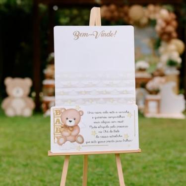 Imagem de Placa Caixa Chá de Bebê Decoração Eventos MDF Adesivado 60x40cm (PL4060-CXFLS0006)