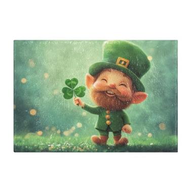 Imagem de Burbuja Tapete de banho St. Patrick Gnomo, tapete de banheiro absorvente extra macio com suporte antiderrapante para banheiro, banheira e chuveiro, 40,6 x 61 cm