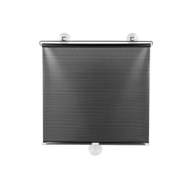 Imagem de Cortina Retrátil Com Ventosas, PVC, Preta, 50x125cm, Para Janela, Sala, Cozinha, Quarto, Escritório, Protetor Solar