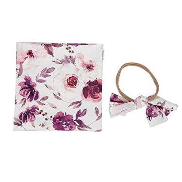 Imagem de CUOFYUNL Conjunto de faixa para cabeça de cobertor para recém-nascido infantil macio para receber acessórios de cobertor (80 * 80)