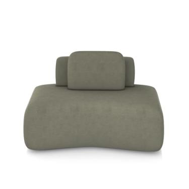 Imagem de Sofá Ilha Sala de Estar Dakota 174cm Modulado Encosto Almofada Solta Veludo Castor G33 - Gran Belo