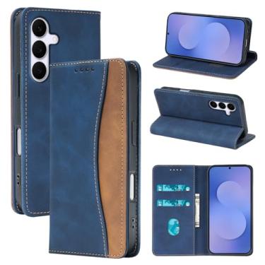 Imagem de FLYING FLIER Capa carteira flip para Samsung Galaxy S25 FE, [compartimentos para cartão] [à prova de choque] [fecho magnético] capas protetoras para celular para Samsung Galaxy S25 (azul)