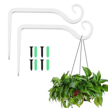 Imagem de 2 Pack Suporte de Planta Suspenso Aço Resistente Gancho Multifuncional Decorativo Retangular para Comedouros Pássaros Vasos Lanternas Sinos Vento