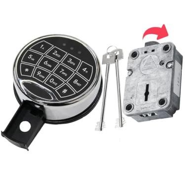 Imagem de Bloqueio de teclado eletrônico digital para cofres de parafuso oscilante direito, substituição de trava segura de arma, trava segura de atraso de tempo, incluindo 2 teclas de emergência