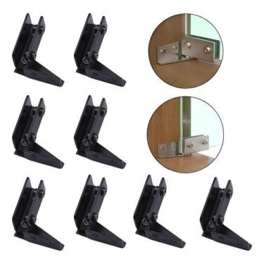 Imagem de Par Dobradiça Dupla Inox Pivotante Porta Vidro Madeira Porcelanato De 