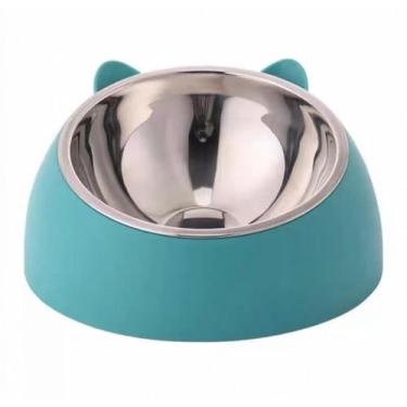 Imagem de Tigela Antiderrapante para Cães e Gatos - Aço Inoxidável Higiênico e Fácil de Limpar(LX-W68-VERDE)
