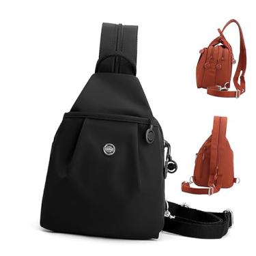 Imagem de Bolsa de mão dupla à prova d'água, bolsa de ombro Oxford leve de grande capacidade para mulheres, ombro e transversal., Preto, Tendência