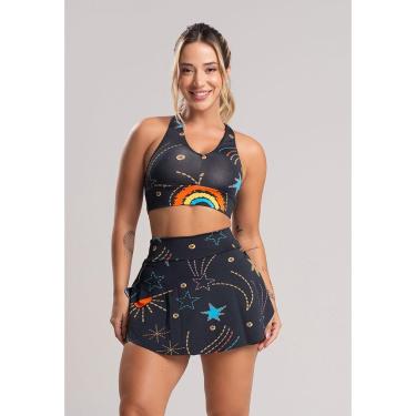 Imagem de Short Saia Tapa Bumbum Feminino Estampado Fitness Academia E Ginástica Mvb Modas-Feminino