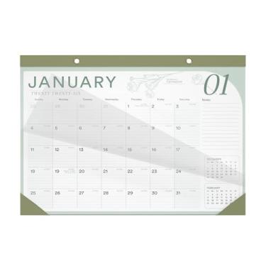 Imagem de Calendário de mesa 2026, 43 x 30,5 cm, funciona até junho de 2027, calendário de trabalho com lista de tarefas e anotações, 18 meses com capa de plástico, calendário de mesa 2026-2027, calendário de