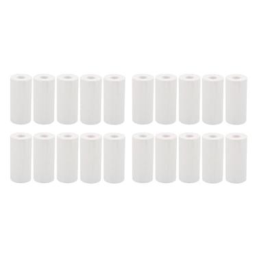 Imagem de Cuofyunl 20 rolos de papel para impressora térmica profissional 57x25mm branco mini papel de impressão para acessórios de impressora