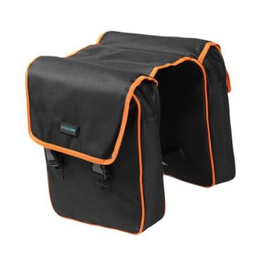 Imagem de harayaa Bolsa traseira para bicicleta, dupla face, impermeável, 2L, universal, para uso no porta-malas, Laranja