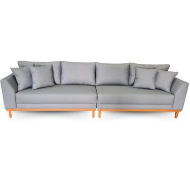 Imagem de Sofá  Pierri Bipartido Tecido Acquablock Pé Base Madeira  300cm - 4R E