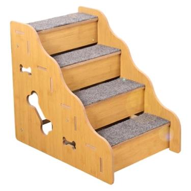 Imagem de ShengQuanHao Escada para Cães de Pequeno Porte, Escada para Camas de Cachorro, Prática, Antiderrapante, para Uso Interno, para Sofás E Poltronas, Também Adequada P, 4 Passos