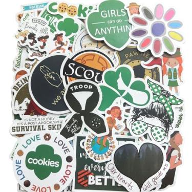 Imagem de Adesivos de vinil à prova d'água com tema de revendedor de biscoitos, chefe de tropa, chefe de tropa, adesivos para garrafas de água, copos, copos, copos de diário, decalques de scrapbook (revendedor