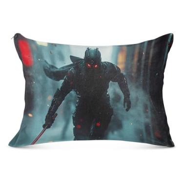 Imagem de Capa de travesseiro Cool Warrior Red Sword Respirável 50 x 76 cm Queen Size Fronhas Durável com Zíper