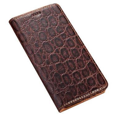 Imagem de FWYANZH Capa de couro genuíno para Google Pixel 10 Pro XL/10 PRO/10, proteção completa, capa tipo carteira flip padrão de pedra, função de suporte, capa de telefone, marrom, 10Pro XL