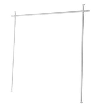 Imagem de GOWENIC Haste de Cortina Divisora ​​de Sala, Suporte Ajustável de Tensão de Aço Carbono para Dormitórios, Apartamentos, Escritórios, Preto à Prova de Ferrugem, 77-177cm X 122-305cm (Branco fosco)