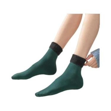 Imagem de Meias Curtas Femininas De Inverno Quentes 1-20 Pares, Térmicas Grossas