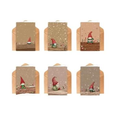 Imagem de Cartões De Natal Red Hat 12 Peças 6 Envelopes 6 Cartões Ou 24 Peças 12