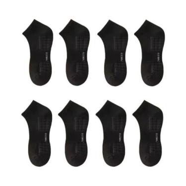 Imagem de Meias Esportivas Masculinas De Veludo Espesso Cano Médio Preto E Branc