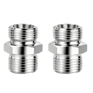 Imagem de 2 peças de adaptador de acessórios de aço inoxidável M16 para M16, conector de rosca de mangueira hidráulica para mini escavadeira