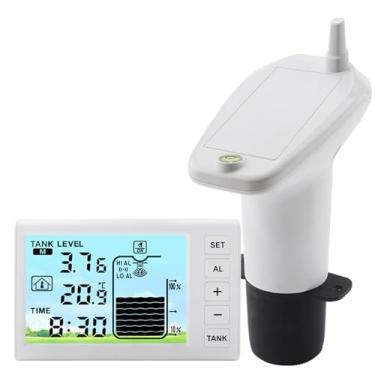 Imagem de Luocute Medidor de Nível Ultrassônico Sem Fio, Medidor de Nível de Líquido do Tanque de água Com Display Gráfico de Barras LCD, Alarmes de Alto e Baixo, Sensor de Temperatura,