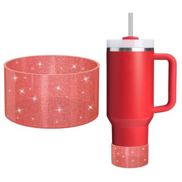 Imagem de ZXFYE Bota de silicone gradiente Jelly Lustre, compatível com Stanley H2.0 567.0-1,134.0 g e Owala Sway 850.5 g 1,134.0 g, capa protetora com glitter brilhante, capa de proteção contra choques com