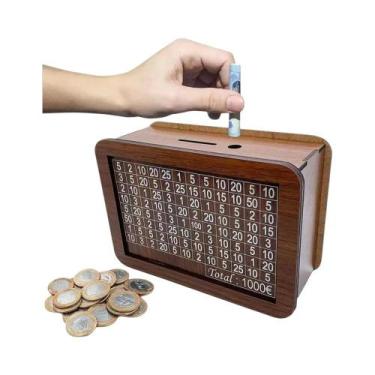 Imagem de Cofrinho De Madeira Reutilizável 1000/3000/5000/10000 Euro Caixa De Di