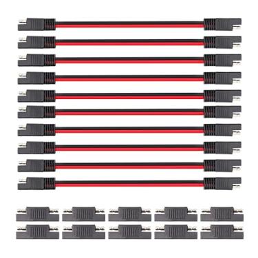 Imagem de TMH Cabo de extensão SAE 14 AWG - 1FT SAE para SAE conector SAE conector de painel solar cabo de extensão para motor automotivo RV bateria (10 peças)