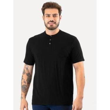 Imagem de Camiseta Aramis Masculina Regular Gola Portuguesa Preta-Masculino