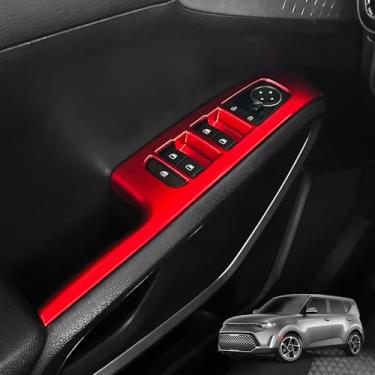 Imagem de JUIVEEL Tampa do painel do interruptor da janela do carro, tampa do botão de controle de trava de vidro da porta lateral, tampa do painel de controle do interruptor de elevação da janela compatível