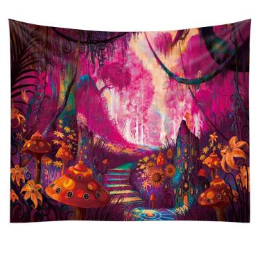 Imagem de Tapeçaria Fluorescente Blue Light Forest Trail 150x150cm