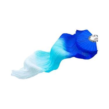 Imagem de Leques De Seda Em Cores Gradientes De 150cm Para Prática De Dança Do V