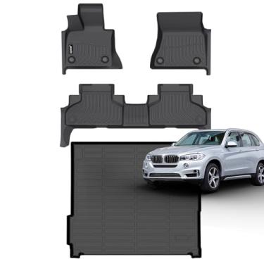 Imagem de Jenofa - Tapetes de chão para BMW X5 2014-2018 Tapete de carga Tapetes de carro para X5 PHEV 2016-2018 forro de piso para todos os climas ajuste personalizado automotivo antiderrapante à prova d'água