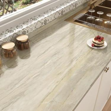 Imagem de WESTICK Papel de contato de madeira marrom claro para bancadas à prova d'água papel de parede autoadesivo decorativo de grão de madeira papel de contato para armários móveis mesas de cozinha 40 cm x