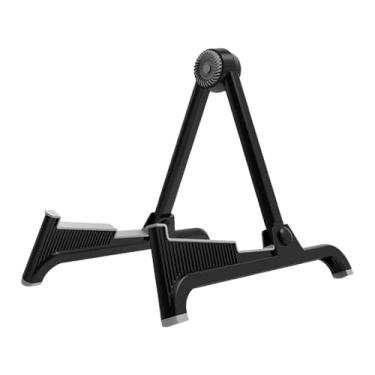 Imagem de KiBcsLic Suporte de chão dobrável e portátil para guitarra, suporte profissional para partituras, rack para instrumentos musicais, para ukulele e banjo, Preto Cinza