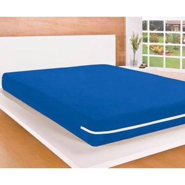 Imagem de Capa Para Colchão Casal Em Malha Gel 30cm Com Zíper - Malucassim, AZUL