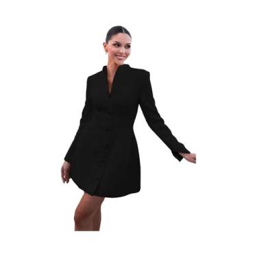 Imagem de Vestido Elegante De Manga Longa Com Gola Alta Para Mulheres, Moda Casu