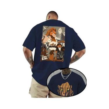 Imagem de Camiseta De Algodão Oversized Masculina Com Estampa Do Rei Leão Simba 
