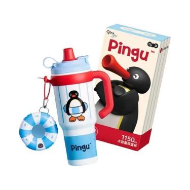 Imagem de Garrafa Térmica De Grande Capacidade Com Desenho De Pinguim, Copo Com 