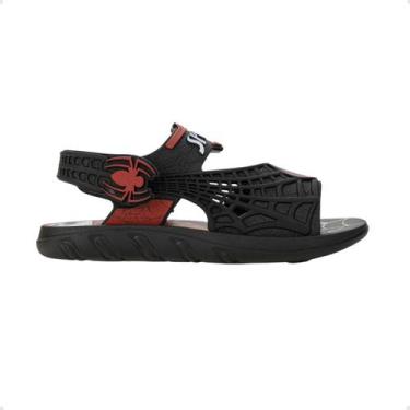 Imagem de Sandália Infantil Papete Grendene Homem Aranha Sky Preto, Preto, Verme